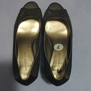 Bandolino Black Sparkle Peep Toe Heels